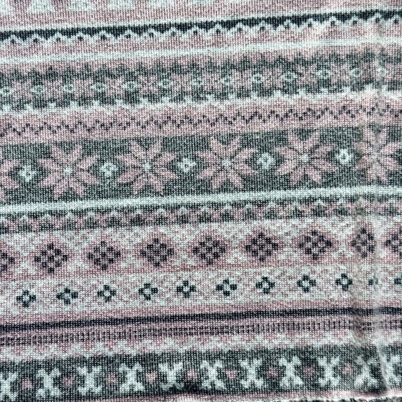 Cuddl Duds Brushed Knit Pajama Sleep Top Pink Gray Fair Isle Print Size XL - Picture 8 of 12
